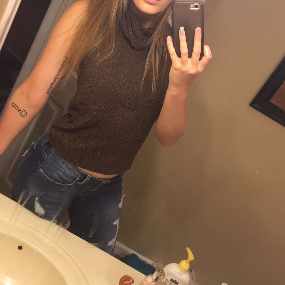 Vintage sleeveless turtleneck sweater